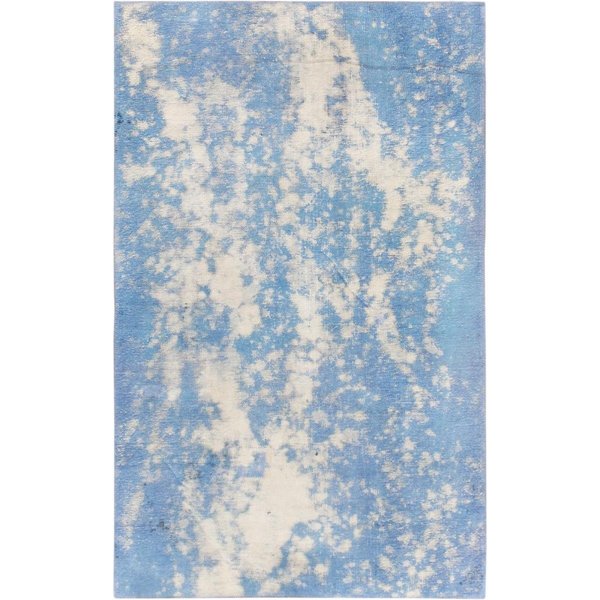 Pasargad 54705 3 ft. 1 in. x 5 ft. Vintage Overdye Hand-Knotted Wool RugBlue 54705 3x5